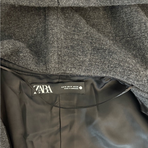 ZARA Manteco Wool Jacket Size M Womens Toggle Coat Hooded Grey $150 retail NWOT - Picture 5 of 9